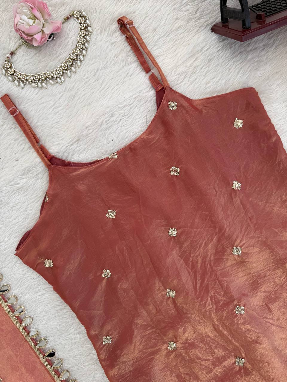 Designer Mirror Work Kurta Palazzo Set for Women